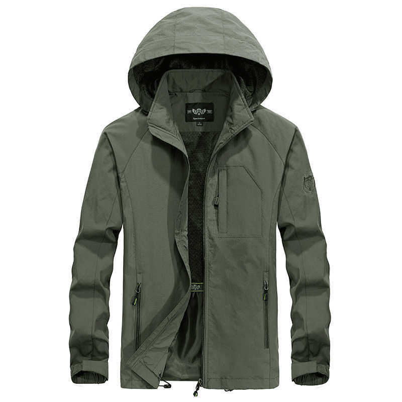 Men's Waterproof Military Jacket Spring Autumn Casual Windbreaker Jackets Mens Breathable Hooded Outdoor Thin Coats 6XL Clothes 210820