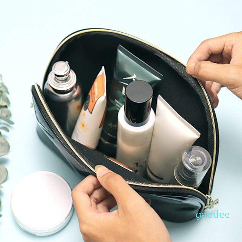 Women Waterproof Makeup Cosmetic Case Solid Color Pen Pencil Bag Zipper Coin Pouch Purse Lip Cellphone Storage Gift