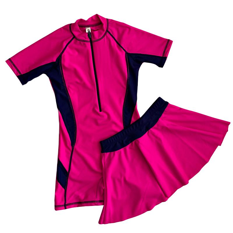 Zipper Front Kids Girl Two Piece Swimsuit With Skirt Short Sleeves Children Swimwear Shorts&Trunks Bottom One-Piece Suits
Zipper Front Kids Girl Two Piece Swimsuit With Skirt Short Sleeves Children Swimwear Shorts&Trunks Bottom One-Piece Suits