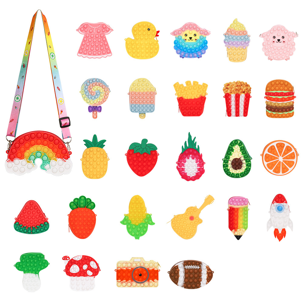 Fidget Bag Sensory Fidgets Toy Rainbow Lovely Shape Silicone Bubble Crossbody Purse Toys for Kids Adults Girls Christmas Gifts Party Favors Autism Stress Reliever 
Fidget Bag Sensory Fidgets Toy Rainbow Lovely Shape Silicone Bubble Crossbody Purse Toys for Kids Adults Girls Christmas Gifts Party Favors Autism Stress Reliever