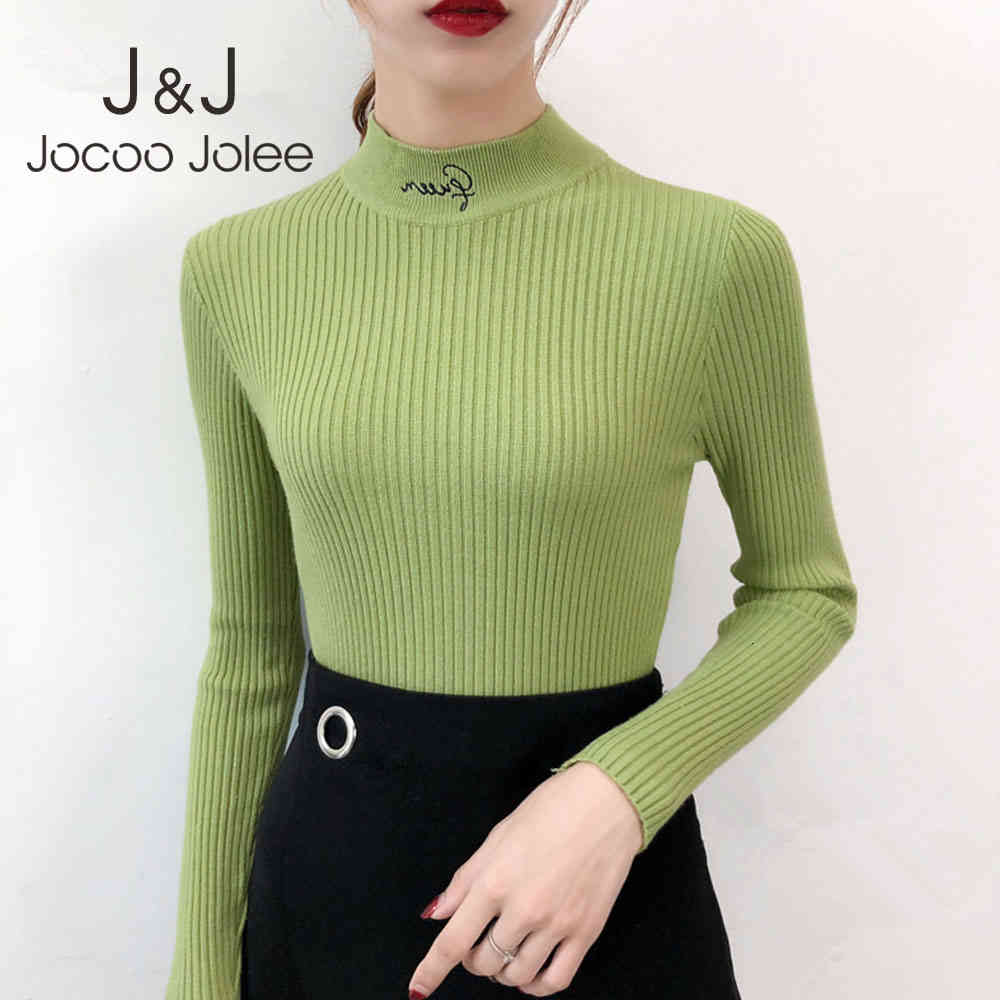 Jocoo Jolee Women Fashion Turtleneck Letter Embroidery Knitted Sweater Causal Slim Basic Pullover Autumn Winter Harajuku Jumpers 210518, Yellow
Jocoo Jolee Women Fashion Turtleneck Letter Embroidery Knitted Sweater Causal Slim Basic Pullover Autumn Winter Harajuku Jumpers 210518, Yellow