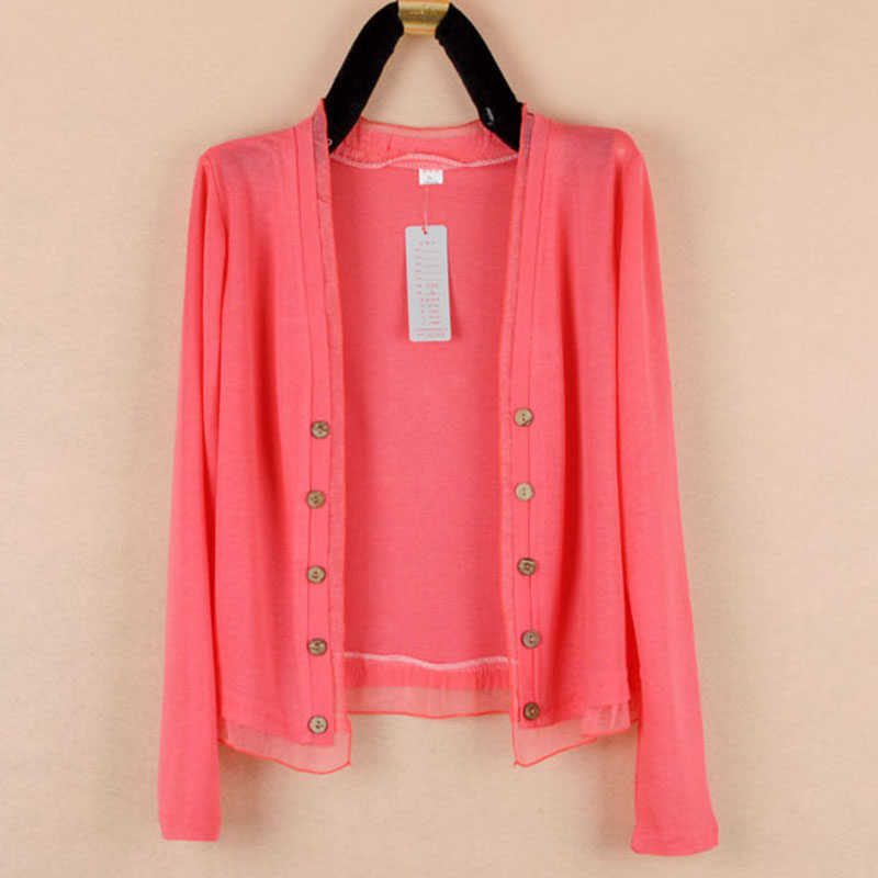 Plus Size Knitting Cardigan Women Fashion Loose Long Sleeve Thin Summer Sun Protection Clothing Ladies Tops XL-5XL Z401 211007