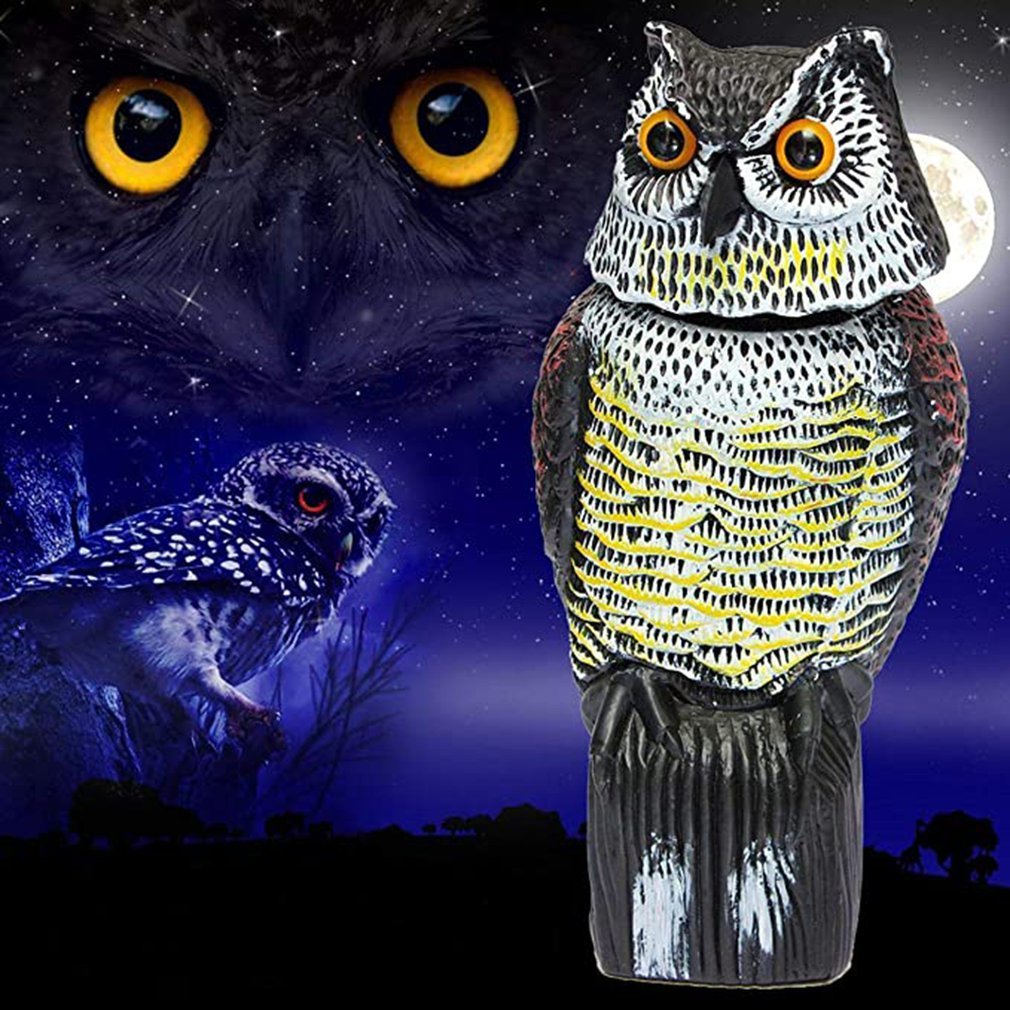 Outdoor Solar lamp Uil Solar energy Light, Stone Uil For Bird Untamed Fight Scarecrow Garden Interior Decoration