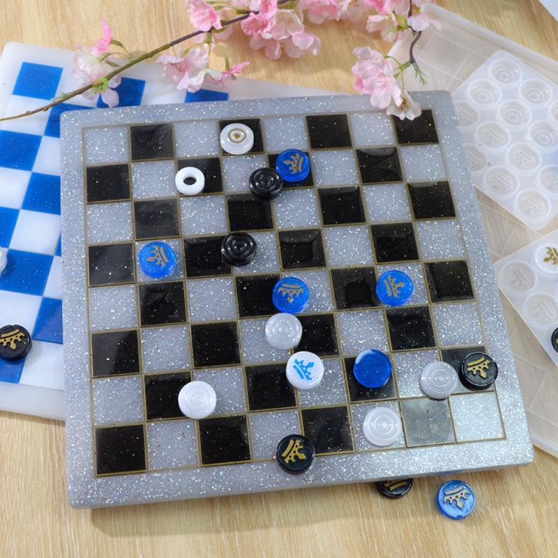 Crystal Epoxy Chess Mold DIY Mould Silicone Game Checkers Board Crown Piece Mirror Easy Degumming Handmade Craft Tools
Crystal Epoxy Chess Mold DIY Mould Silicone Game Checkers Board Crown Piece Mirror Easy Degumming Handmade Craft Tools