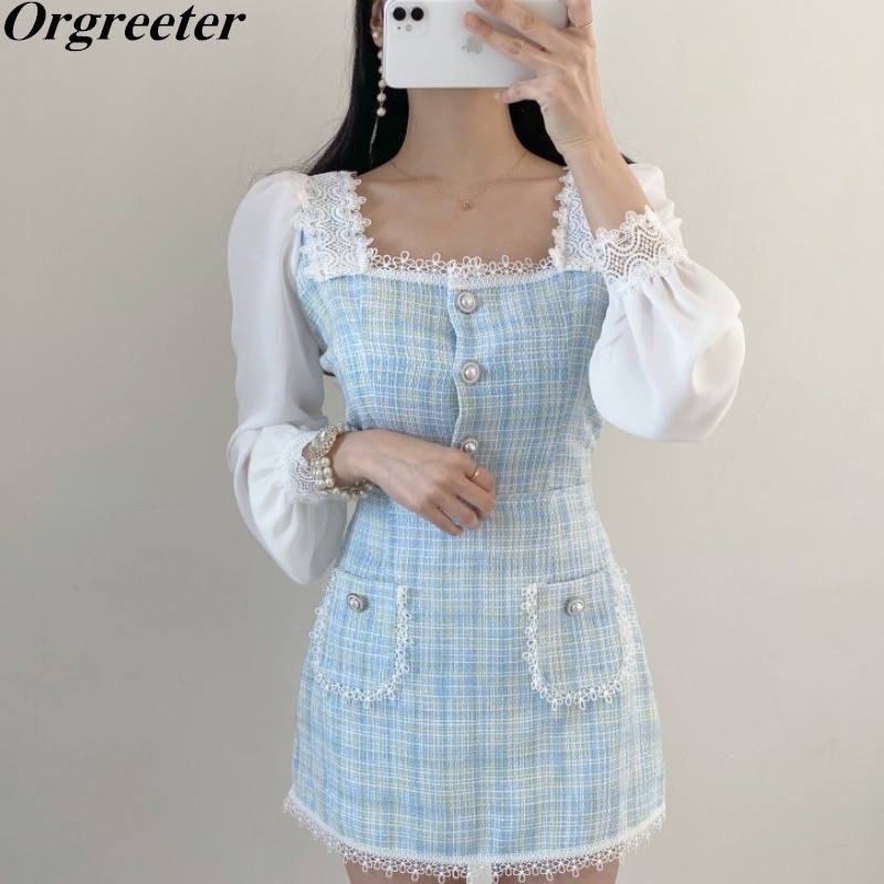Elegant Ladies Tweed Skirt Suits Square collar Chiffon Lantern sleeve Lace Trim Cropped Cardigan + Mini 2 Piece Sets 210525, Yellow
Elegant Ladies Tweed Skirt Suits Square collar Chiffon Lantern sleeve Lace Trim Cropped Cardigan + Mini 2 Piece Sets 210525, Yellow