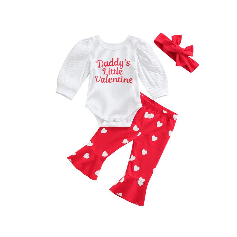 Clothing Sets Born Baby's Clothes Girl Valentine Children's Set Letter Print Long-Sleeved Jumpsuit Heart-Pattern Flared Pants Bow, White
Clothing Sets Born Baby's Clothes Girl Valentine Children's Set Letter Print Long-Sleeved Jumpsuit Heart-Pattern Flared Pants Bow, White