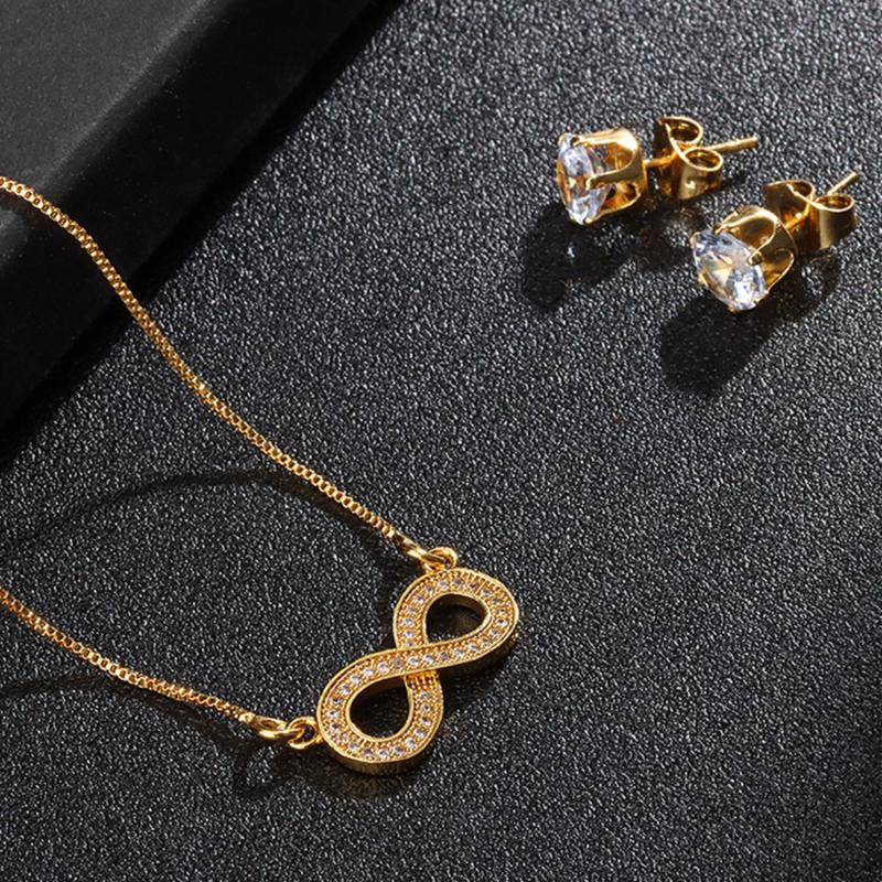 Earrings & Necklace Jewelry Sets For Women Infinity Design Clear Crystal Mixed Gold Plated And Stud Pierced Set Christmas Gifts, Silver
Earrings & Necklace Jewelry Sets For Women Infinity Design Clear Crystal Mixed Gold Plated And Stud Pierced Set Christmas Gifts, Silver