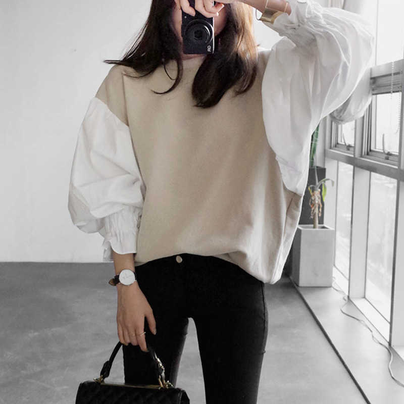 Korean Spring Women Sweatshirt Formal Clothes Elegant Cotton Office Lady Full Pullovers 210615, Creamy-white
Korean Spring Women Sweatshirt Formal Clothes Elegant Cotton Office Lady Full Pullovers 210615, Creamy-white