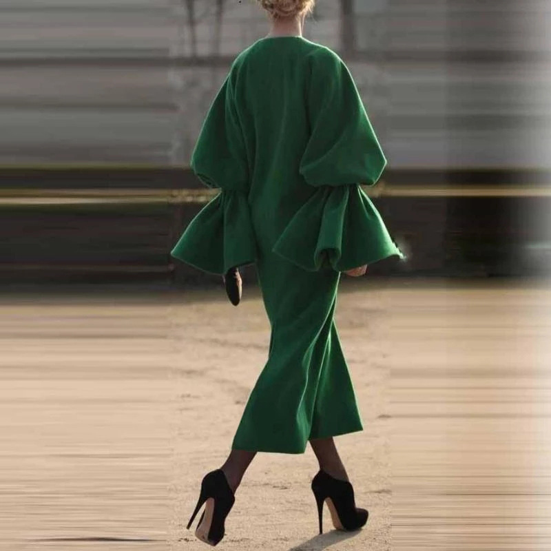 Women Trench Coat Temperament Windbreaker Flare Sleeve Double Breasted Overcoat Loose Long Woman Winter Top 210513