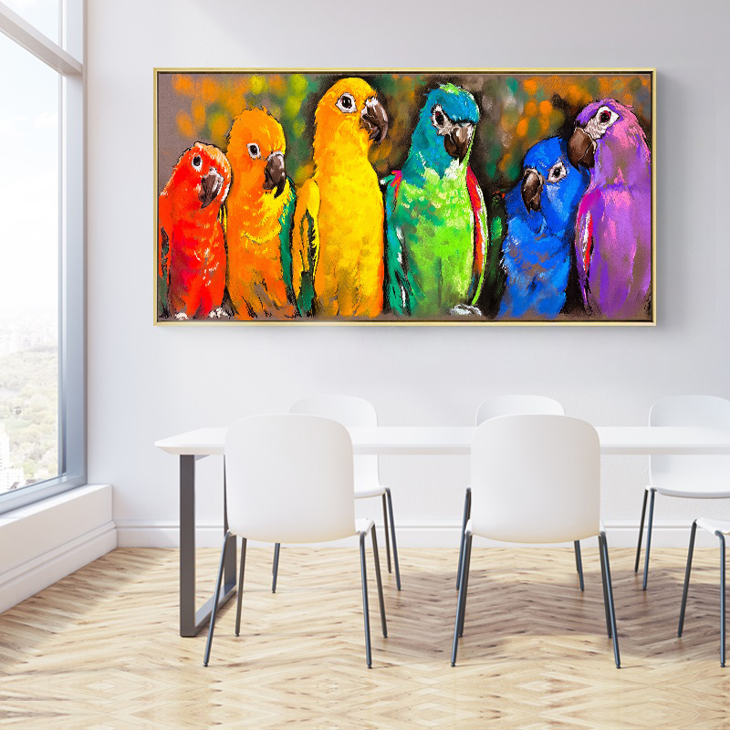 Modern Pictures Colorful Parrots Canvas Paintings For Living Room Prints And Posters Decorative Animal Art Cuadros Home Decor