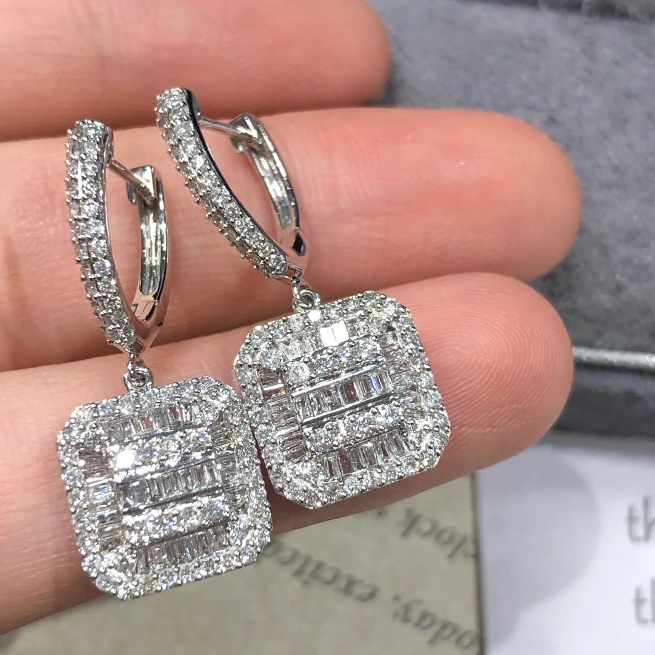 Choucong Brand Dangle Earring Luxury Jewelry Six Style 925 Sterling Silver Sparkling Handmade White Topaz T Princess Cut White Zircon Eternity Women D