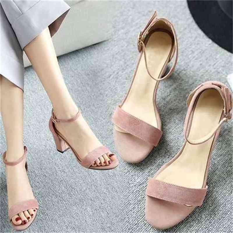 Thick Heel 7 Cm 5 Sandals Women Summer Wild Large Size High Mid-heel Buckle Open Toe Flock Pumps Shoes 210521, Black 7cm heel
Thick Heel 7 Cm 5 Sandals Women Summer Wild Large Size High Mid-heel Buckle Open Toe Flock Pumps Shoes 210521, Black 7cm heel
