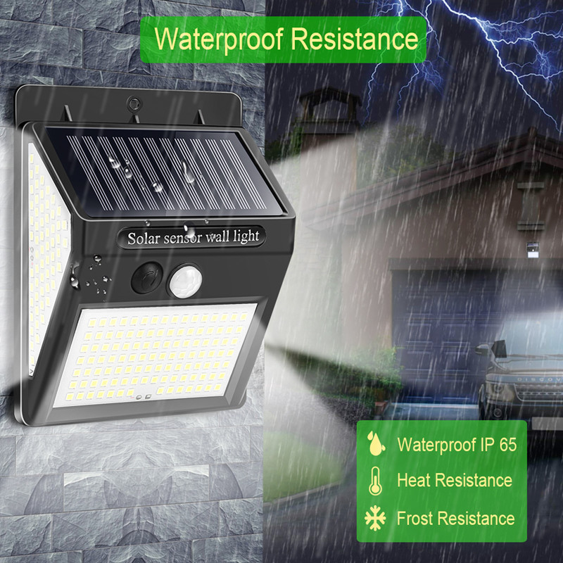 228 144 LED Solar Light Outdoor Solars Lamp with Motion Sensor Solar-Powered Sunlight Spotlights for Garden Decoration Waterproof Wall Lights