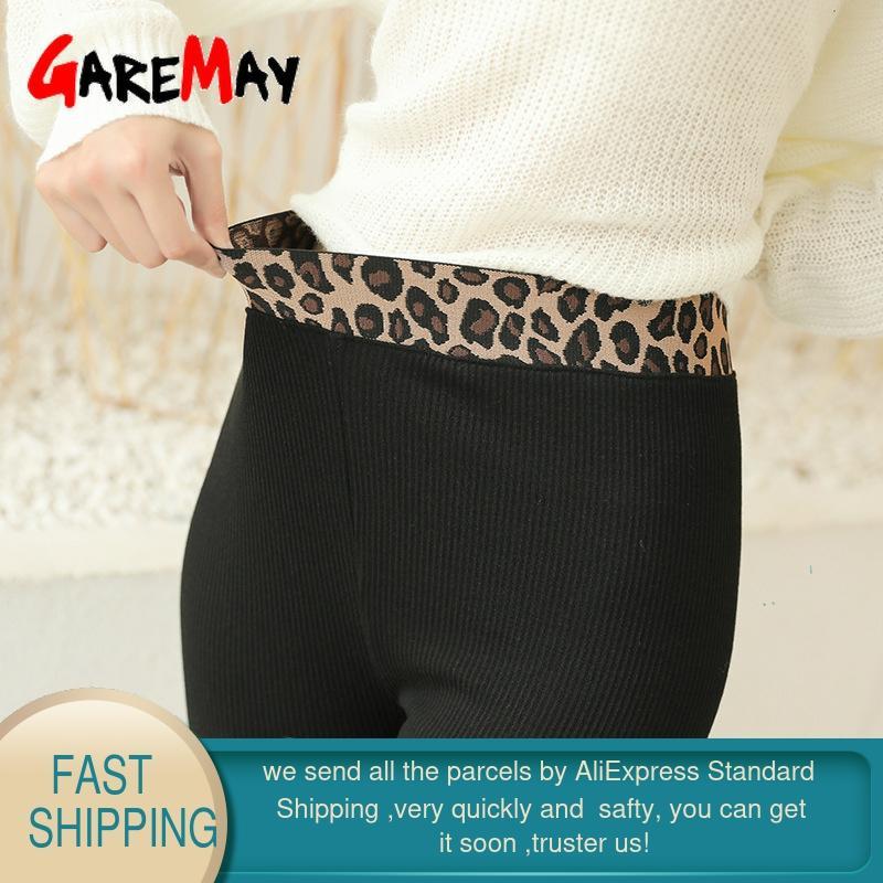 autumn leggings women leopard waist thread vertical pant wear cotton high nine pants leggins mujer 210428