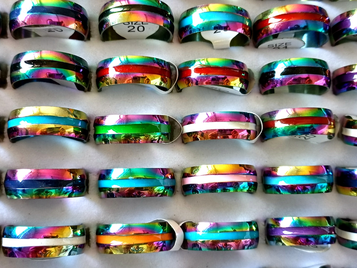 Wholesale lot 50pcs Top Mix Enamel 316L Stainless Steel Band Rings 8mm Men Women Wedding Finger Ring Jewelry Brand
Wholesale lot 50pcs Top Mix Enamel 316L Stainless Steel Band Rings 8mm Men Women Wedding Finger Ring Jewelry Brand