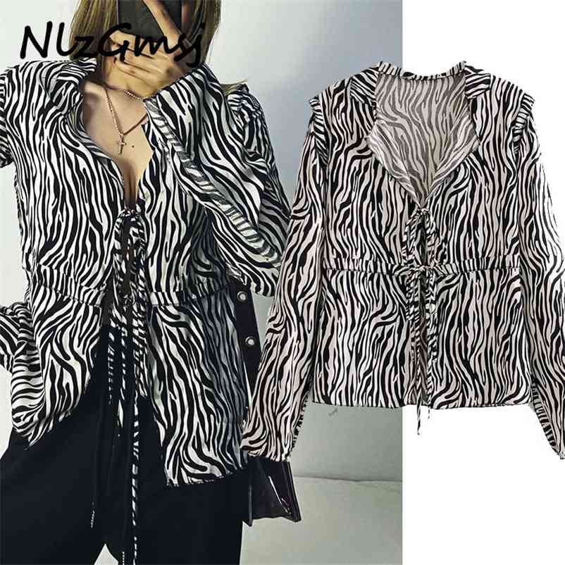 Blouse Women Zebra Print Shirt Spring Casual V-neck Lace Tie Up Long Sleeve Tops 210628, As picture
Blouse Women Zebra Print Shirt Spring Casual V-neck Lace Tie Up Long Sleeve Tops 210628, As picture