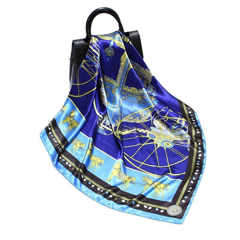 Scarves Women Fashion Square Scarf Bandana Vintage Carriage Print Shawl Hijab Imitate Silk Soft Satin Kerchief 35"x35" / 90x90cm, Blue;gray
Scarves Women Fashion Square Scarf Bandana Vintage Carriage Print Shawl Hijab Imitate Silk Soft Satin Kerchief 35"x35" / 90x90cm, Blue;gray