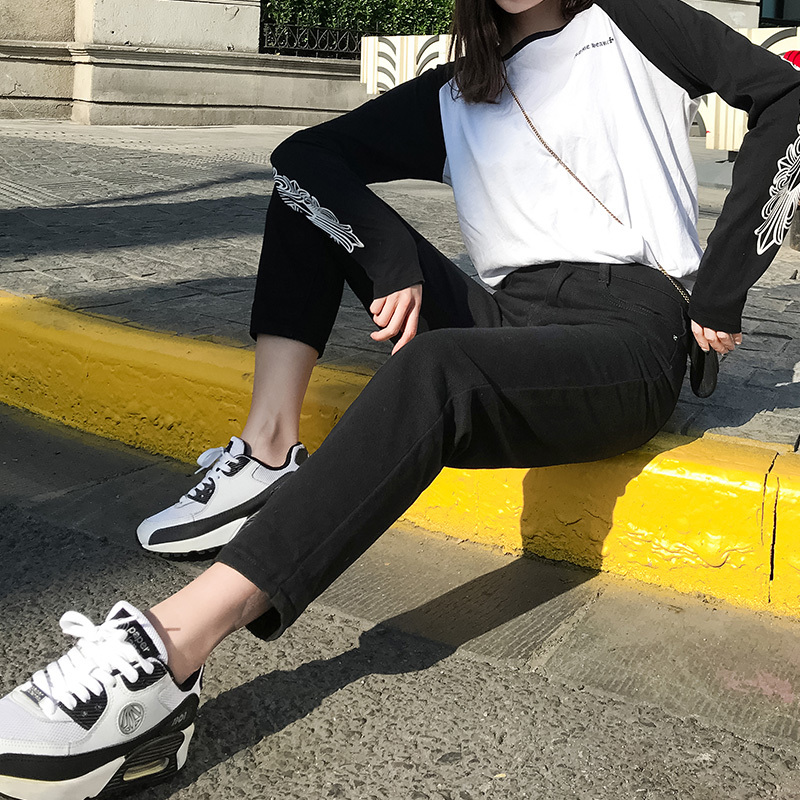 Plus Size Jeans Woman Casual High Waist Cotton Autumn Harem Women Denim Trousers with White Black Blue Beige 10388 210510