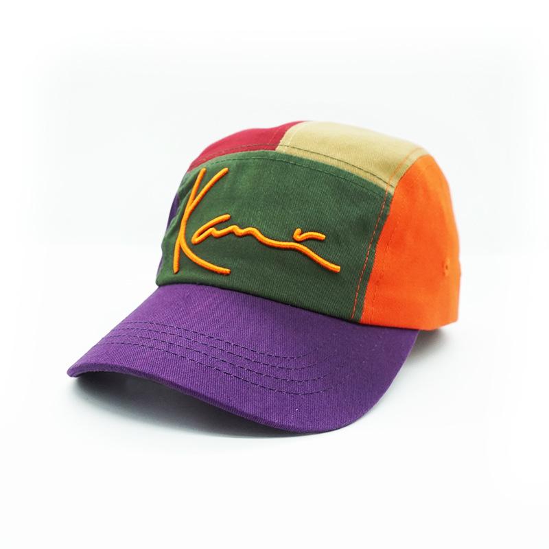 Wholesale High Quality Custom Colorful Hip-hop Unconstructed Curved Brim 5 Panel Cap Cotton 3D Embroidery 5 panel baseball caps sport hat
