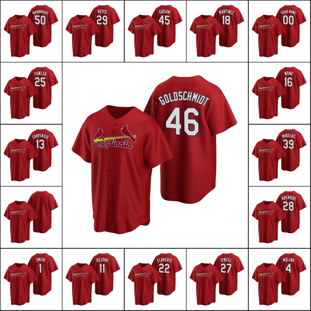 St. Louis's Cardinals's Men Women Youth #4 Yadier Molina 46 Paul Goldschmidt 22 Jack Flaherty Custom Red Alternate Jersey
St. Louis's Cardinals's Men Women Youth #4 Yadier Molina 46 Paul Goldschmidt 22 Jack Flaherty Custom Red Alternate Jersey
