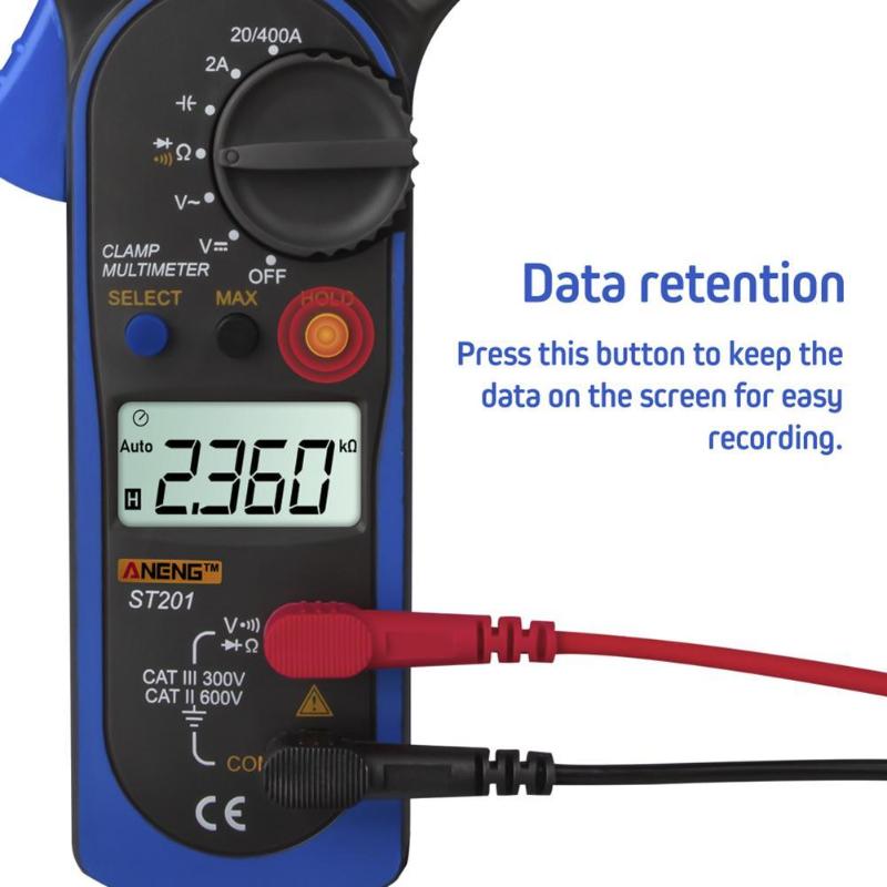 Multimeters ST201 Digital Multimeter Clamp Ammeter Transistor Capacitor Power Tester