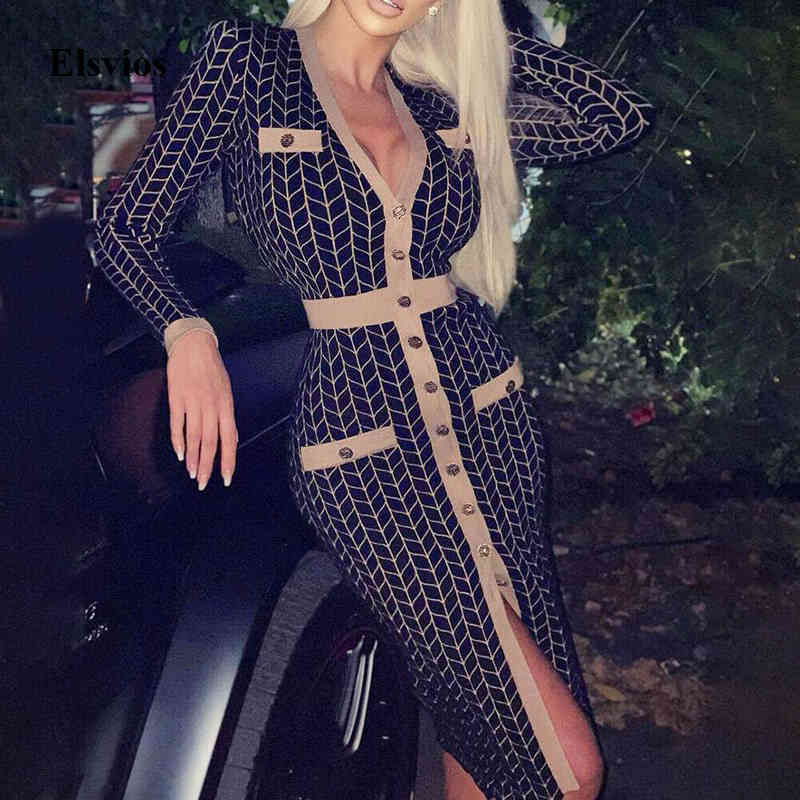 Casual Dresses Autumn Houndstooth Print Women 2021 Spring Office Lady Button Long Sleeve Bodycon Sexy Deep V-Neck Slit Party K7AL
Casual Dresses Autumn Houndstooth Print Women 2021 Spring Office Lady Button Long Sleeve Bodycon Sexy Deep V-Neck Slit Party K7AL