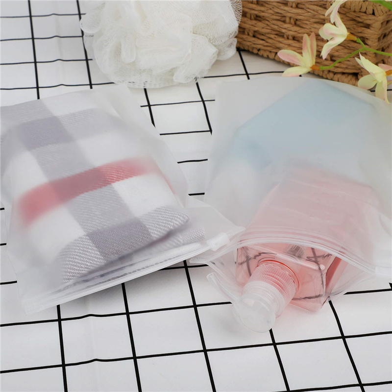 100pcs/lot Travelling Storage Bag Frosted Plastic Reclosable Zipper Package Bags Portable Packaging Pouch for Gift Clothes Jewelry