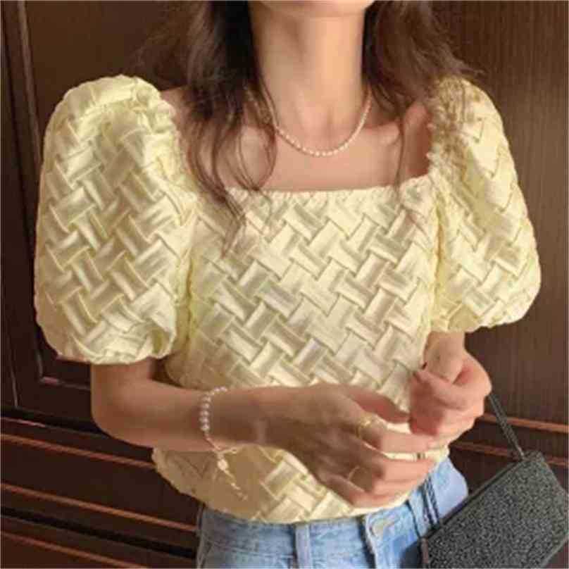 Yellow Office Lady High Quality Short Street Prom Slim Summer Girls Sweet Femme Chic Blouses Shirts 210525, Photo color
Yellow Office Lady High Quality Short Street Prom Slim Summer Girls Sweet Femme Chic Blouses Shirts 210525, Photo color
