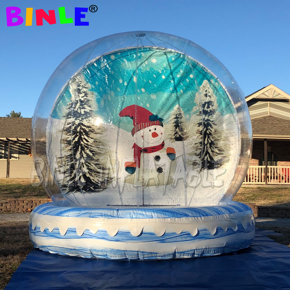 Beautiful Clear PVC Inflatable Christmas Snow Globe Photo Booth for Taking Photos