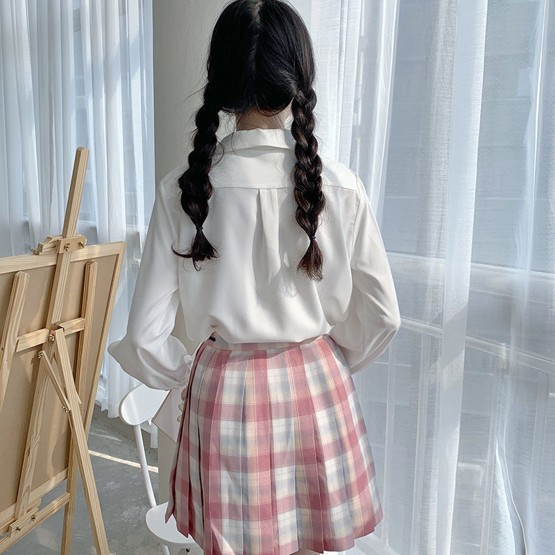 Japan Kawaii Chiffon White Blouse Women Autumn Long Sleeve Rabbit Embroidery Shirts Lolita Style Tops Clothes Schoolgirl 210317