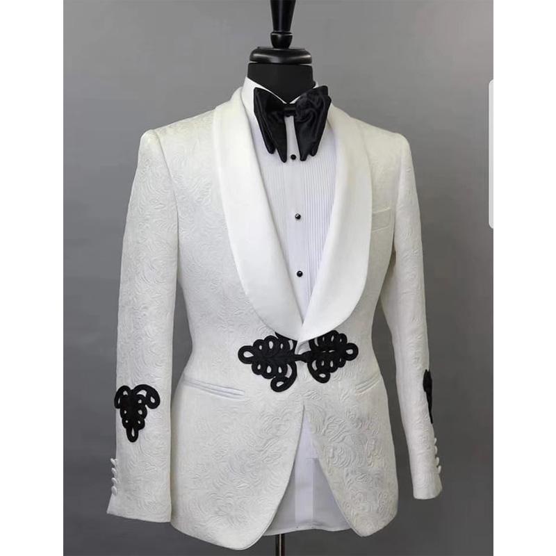 Men's Suits & Blazers White Floral Jacquard Men For Wedding 2 Piece Slim Fit Groom Tuxedo With Black Pants Man Fashion Costume Male Set Jack, Same as picture
Men's Suits & Blazers White Floral Jacquard Men For Wedding 2 Piece Slim Fit Groom Tuxedo With Black Pants Man Fashion Costume Male Set Jack, Same as picture