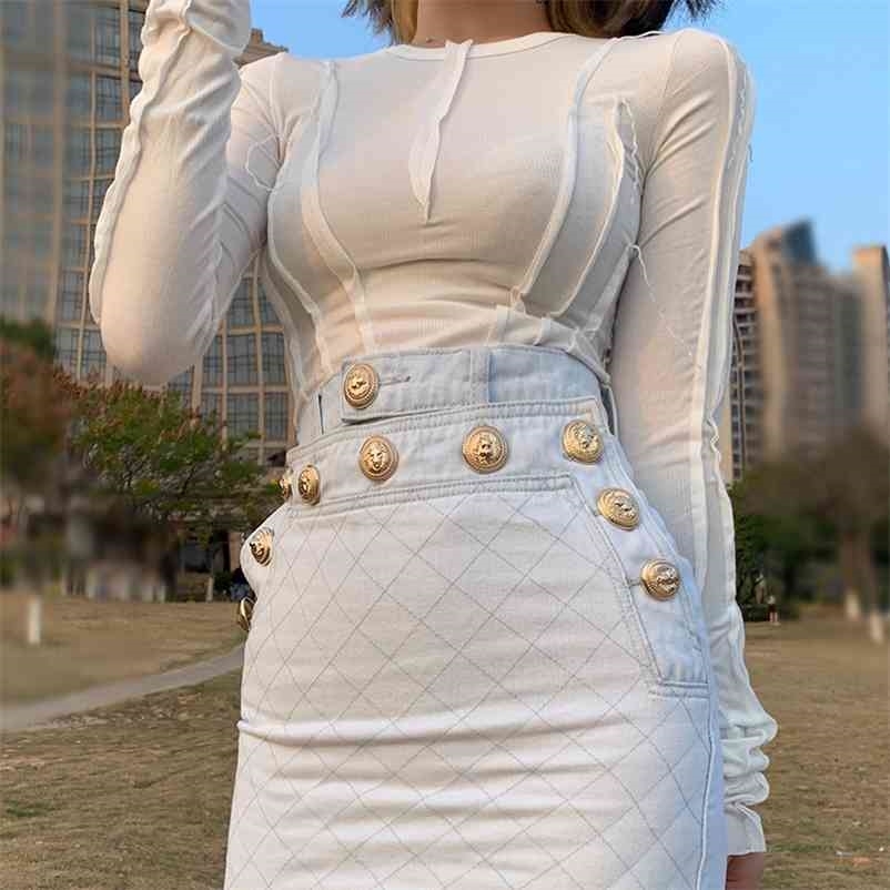 Women Light Blue High Waist Straight Buttocks Skirt Buttons Slim Fashion Spring Summer 11B133 210525
Women Light Blue High Waist Straight Buttocks Skirt Buttons Slim Fashion Spring Summer 11B133 210525