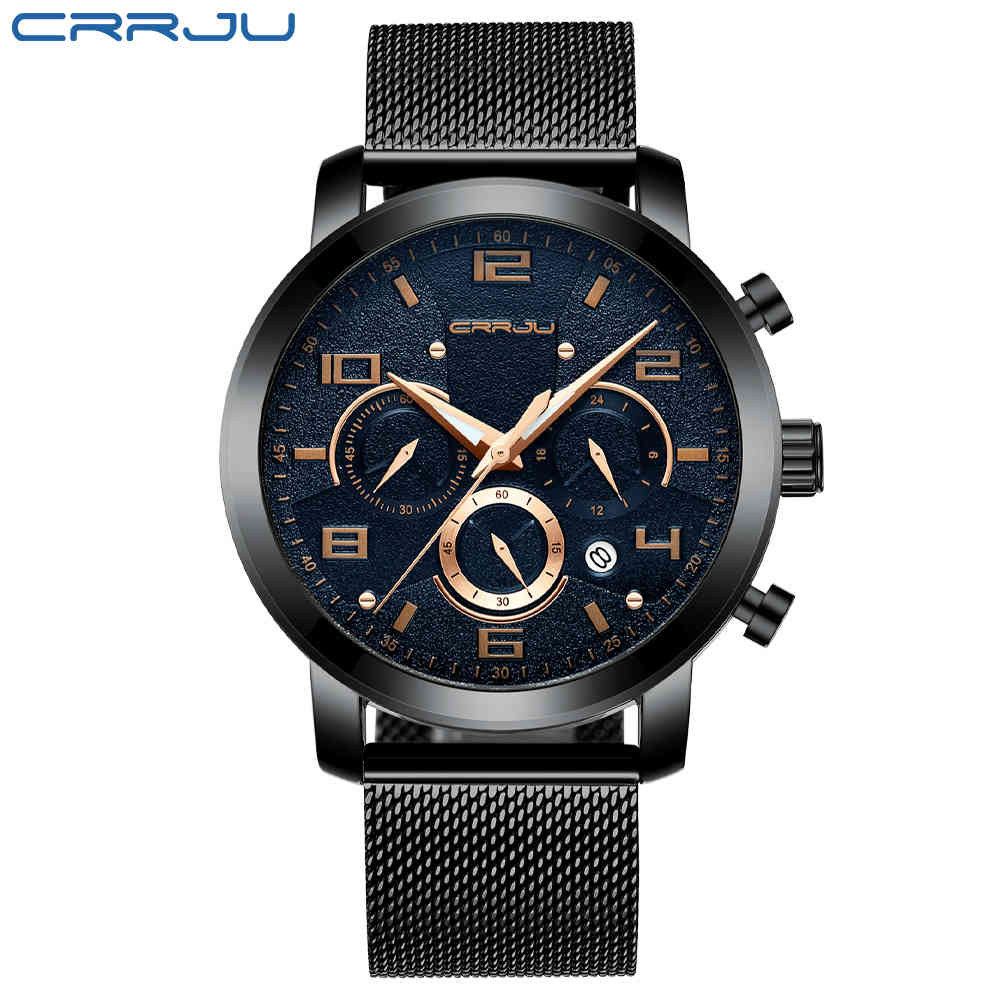 CRRJU Mesh Watches Men Business Casual Quartz Wrist Watch Mens Chronograph Waterproof Calendar Cool Dress Watches reloj hombre 210517, Blue rose
CRRJU Mesh Watches Men Business Casual Quartz Wrist Watch Mens Chronograph Waterproof Calendar Cool Dress Watches reloj hombre 210517, Blue rose