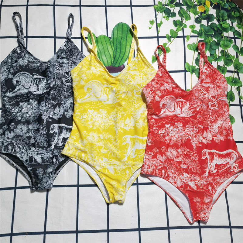 Retro Jungle Pattern Bodysuits Sexy Backless Swimwear 3 Colors Elastic Designer Girls One Piece Swimsuits, Yellow
Retro Jungle Pattern Bodysuits Sexy Backless Swimwear 3 Colors Elastic Designer Girls One Piece Swimsuits, Yellow