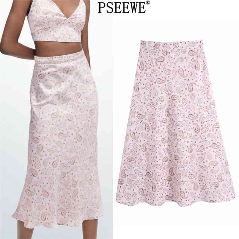 Women's Skirts Pink Print Satin Midi Woman Fashion Side Zip High Waist Long Summer Skirt Vintage Female 210519
Women's Skirts Pink Print Satin Midi Woman Fashion Side Zip High Waist Long Summer Skirt Vintage Female 210519