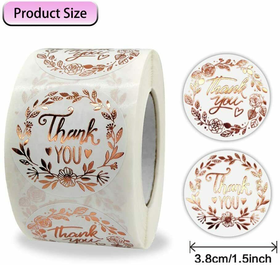 500PC/Roll THANK YOU Stickers Rose Gold Envelope Seals Label Adhesive Stickers 1.5" For Gifts Packaging
500PC/Roll THANK YOU Stickers Rose Gold Envelope Seals Label Adhesive Stickers 1.5" For Gifts Packaging