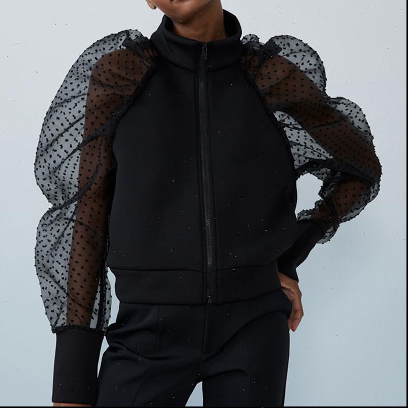 black lace long womens shirts puff sleeve patchwork stand collar zipper autumn spring fashion shirt ladies, White
black lace long womens shirts puff sleeve patchwork stand collar zipper autumn spring fashion shirt ladies, White