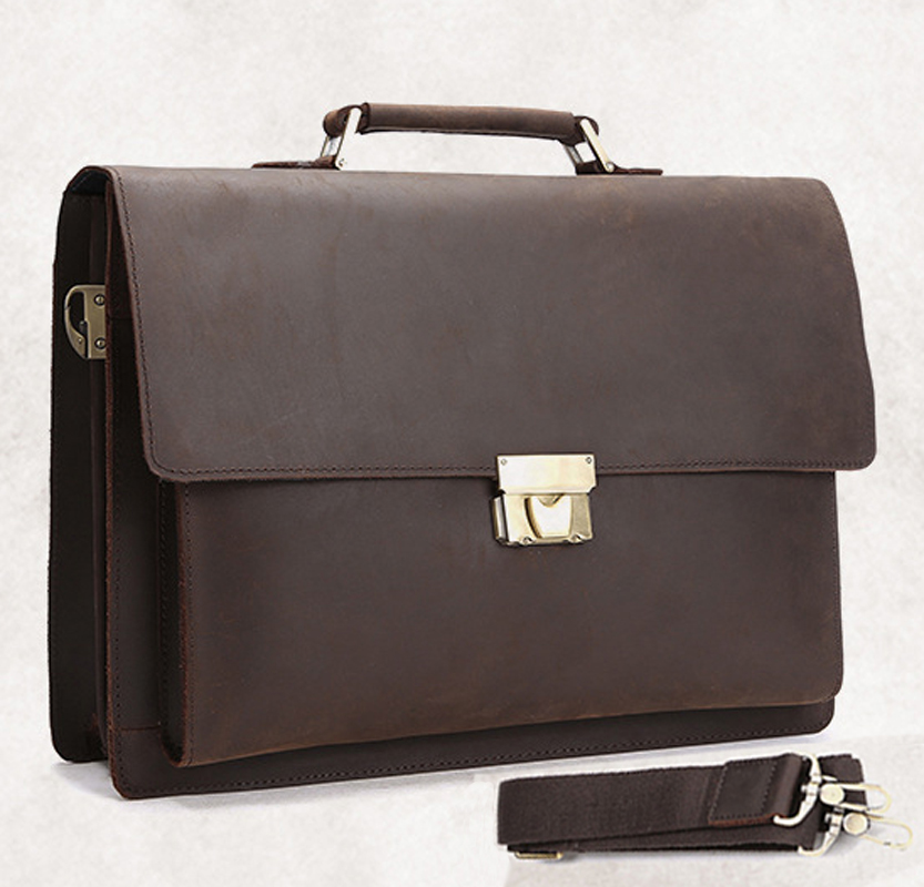 Vintage Genuine Leather Men's Briefcase Leather Business bag Men laptop Bags Tote with coded lock Handbag, Brown
Vintage Genuine Leather Men's Briefcase Leather Business bag Men laptop Bags Tote with coded lock Handbag, Brown