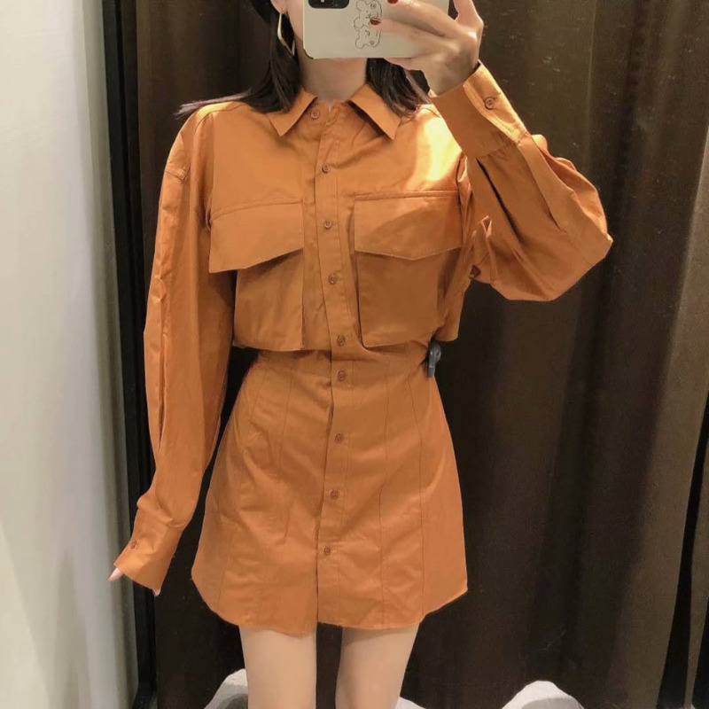 Spring Arrivals Solid Single Breasted Long Sleeve Turn-down Collar Leaky Waist Temperament Women Shirt MZ838 210525, Shown in figure 2272
Spring Arrivals Solid Single Breasted Long Sleeve Turn-down Collar Leaky Waist Temperament Women Shirt MZ838 210525, Shown in figure 2272
