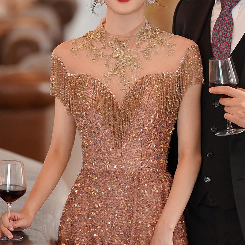 Ethnic Clothing Women Sexy Long A-Line Prom Gown 2021 Sparkly Exquisite Sequins Tassel Evening Dress Toast
Ethnic Clothing Women Sexy Long A-Line Prom Gown 2021 Sparkly Exquisite Sequins Tassel Evening Dress Toast