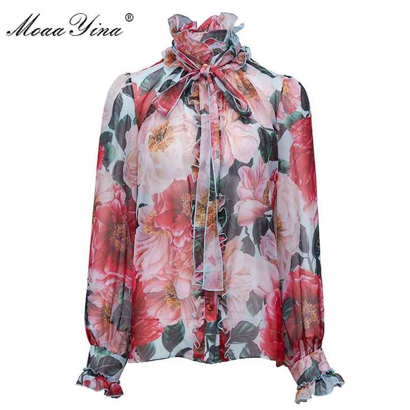 High quality Silk Blouse Summer Women's Ruffles Camellia Floral-Print Elegant Shirt 210512, White
High quality Silk Blouse Summer Women's Ruffles Camellia Floral-Print Elegant Shirt 210512, White