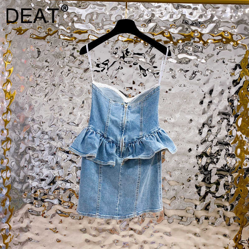 DEAT Women Sling Ruffles Mini Dress Sleeveless Arrivals Lady Sexy Temperament Fashion Spring Summer 11D1621 210709, Pink
DEAT Women Sling Ruffles Mini Dress Sleeveless Arrivals Lady Sexy Temperament Fashion Spring Summer 11D1621 210709, Pink