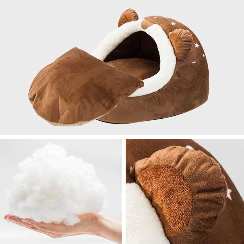 Pet House Puppy Kennel Mat For Dogs Animals Cat Kitten Nest Foldable Small Dogs Basket Teddy Chihuahua Cave Dog Bed 211009
