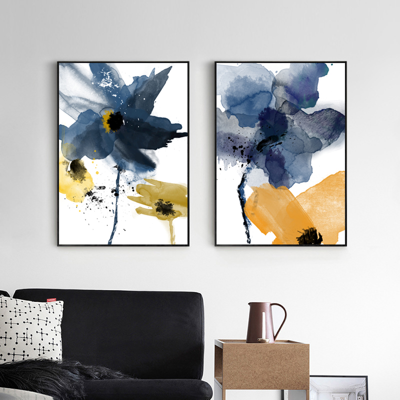 Watercolor Flower Pictures Nordic Posters Canvas Painting Wall Art For Living Room Modern Home Decor Blue Posters And Prints