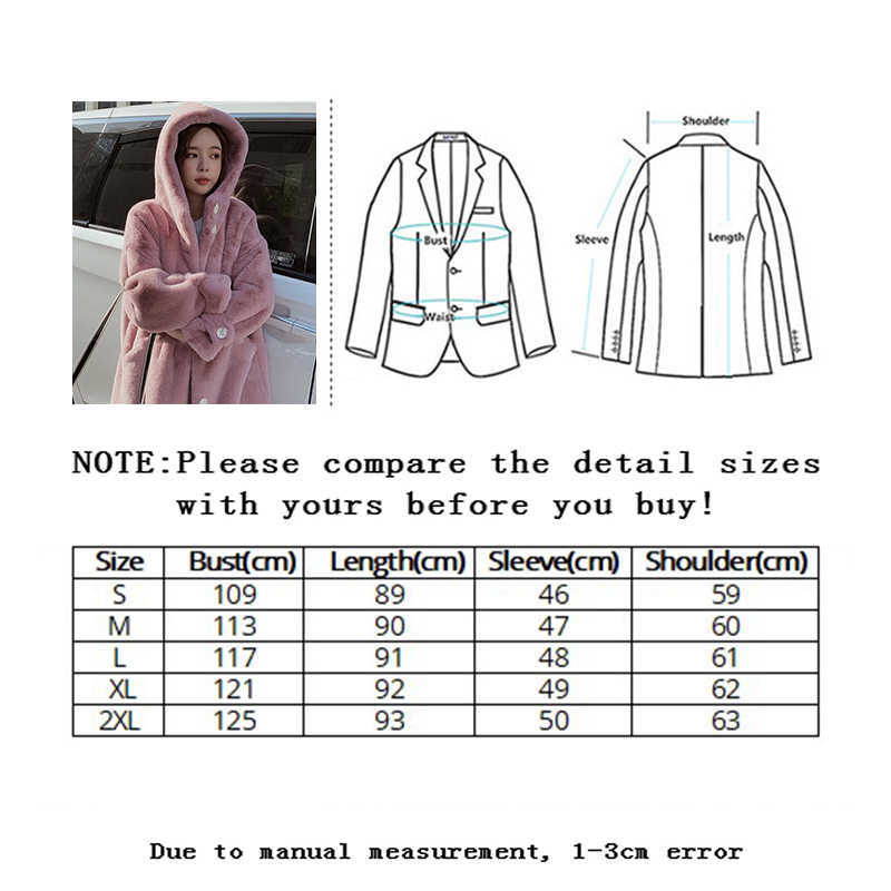 Vangull Women Winter Faux Fur Long Coat Casual Sweet Solid Warm Soft Fur Hooded Jacket Fashion Loose Thicken Plus size Coat 211019