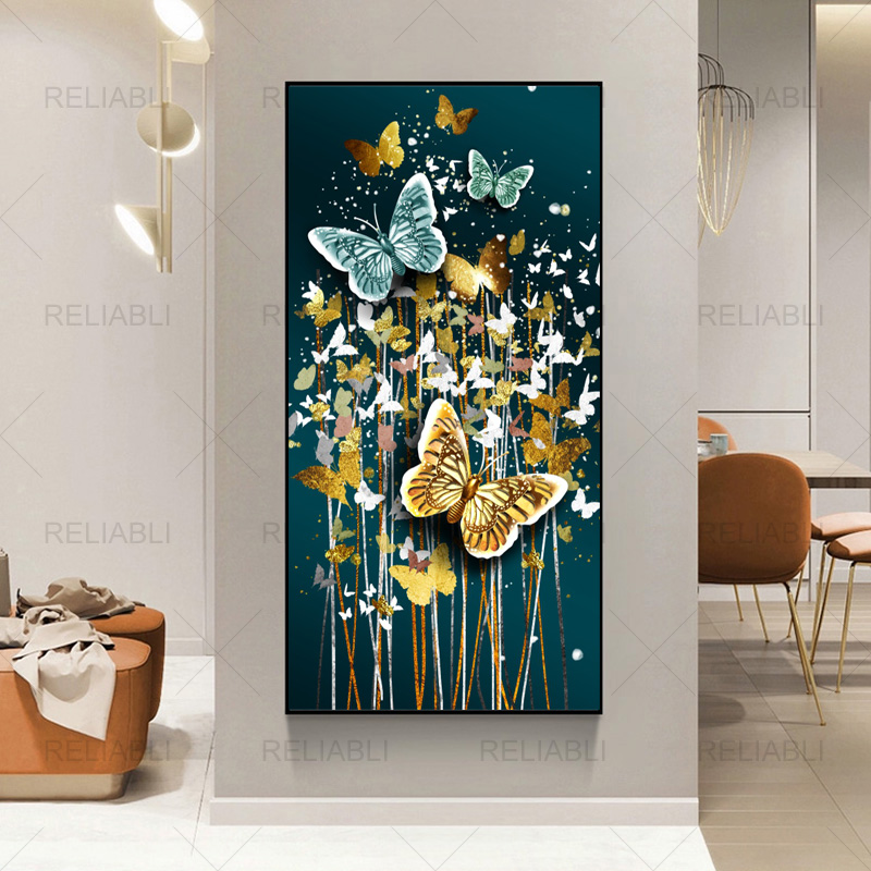 Nordic Abstract Golden Butterfly Wall Art Prints Poster Modern Canvas Painting Wall Pictures for Living Room Home Decor Cuadros