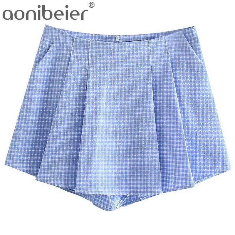 Gingham Summer Bottoms Pleated Front Plaid Shorts Zipper Back High Waist Straight Casual Women Checked 210604
Gingham Summer Bottoms Pleated Front Plaid Shorts Zipper Back High Waist Straight Casual Women Checked 210604