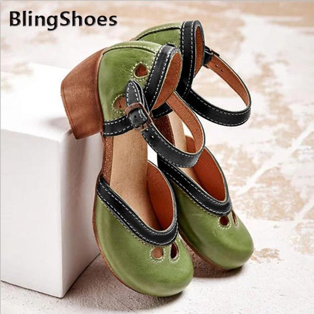 Summer Sandals Women Retro Mid-heel Plus Size Female Buckle Straps Sewing Cover Heel Pumps Vintage Shoes, Black
Summer Sandals Women Retro Mid-heel Plus Size Female Buckle Straps Sewing Cover Heel Pumps Vintage Shoes, Black