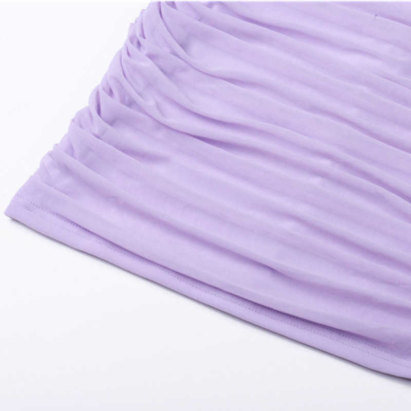 DEAT Women Pleated Mesh Sexy Suspender Buttocks Dress Solid Strapless High Waist Slim Fashion Spring Summer 11B483 210709