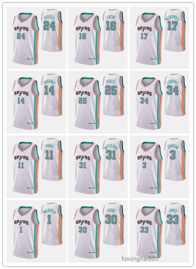 San Antonio' Spurs' MEN Devin Vassell Derrick White Keldon Johnson Dejounte Murray 75th Anniversary City White basketball Jersey
San Antonio' Spurs' MEN Devin Vassell Derrick White Keldon Johnson Dejounte Murray 75th Anniversary City White basketball Jersey